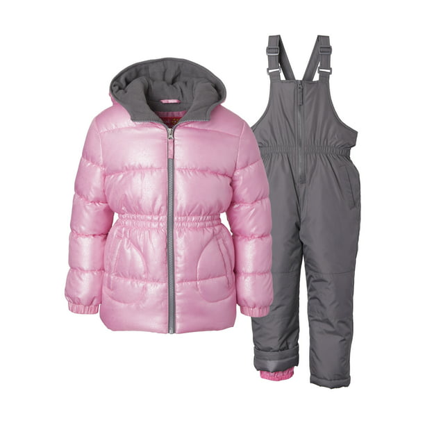 Pink Platinum Little Girls  Athletic Puffer Jacket and Snowsuit 